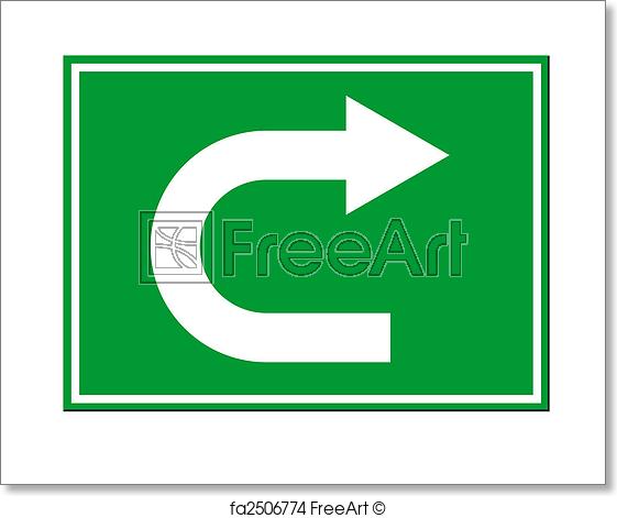 U-turn Like a Arrow Logo - Free art print of U turn sign. Green directional arrow U turn sign ...