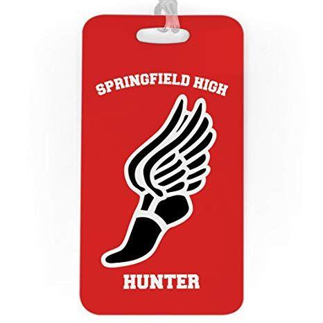 Red Flying Foot Logo - Amazon.com | Track & Field Luggage & Bag Tag | Personalized Team ...