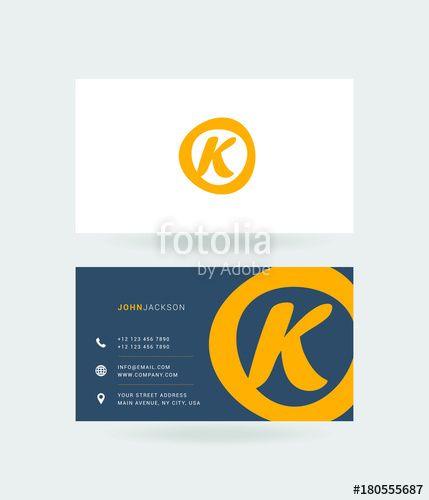 USA K Logo - Letter K Logo with Business Card Template Vector. Stock image