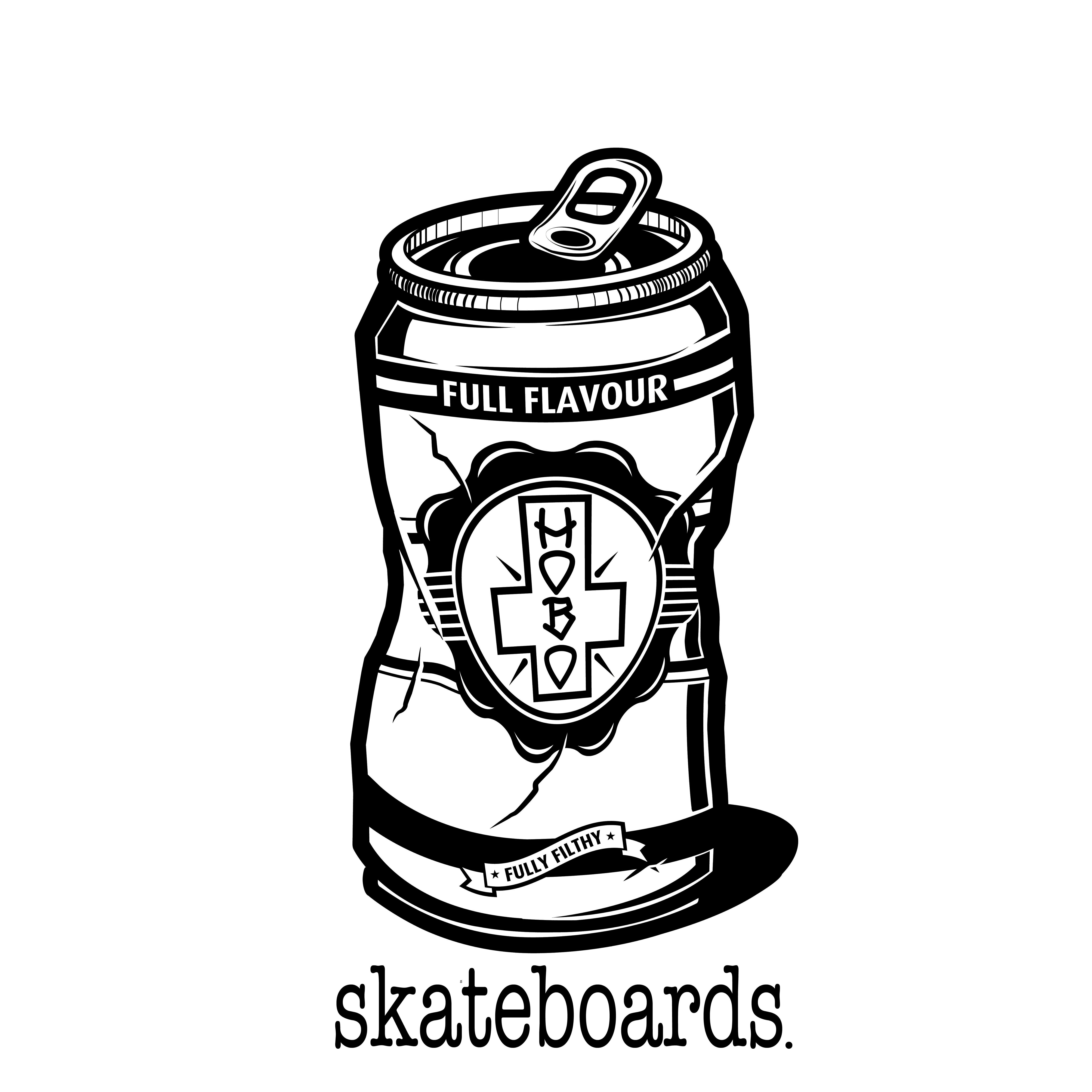 Beer Can Logo - HOBO SKATES BEER CAN GRAPHIC BIG LOGO VERSION 01 Copy
