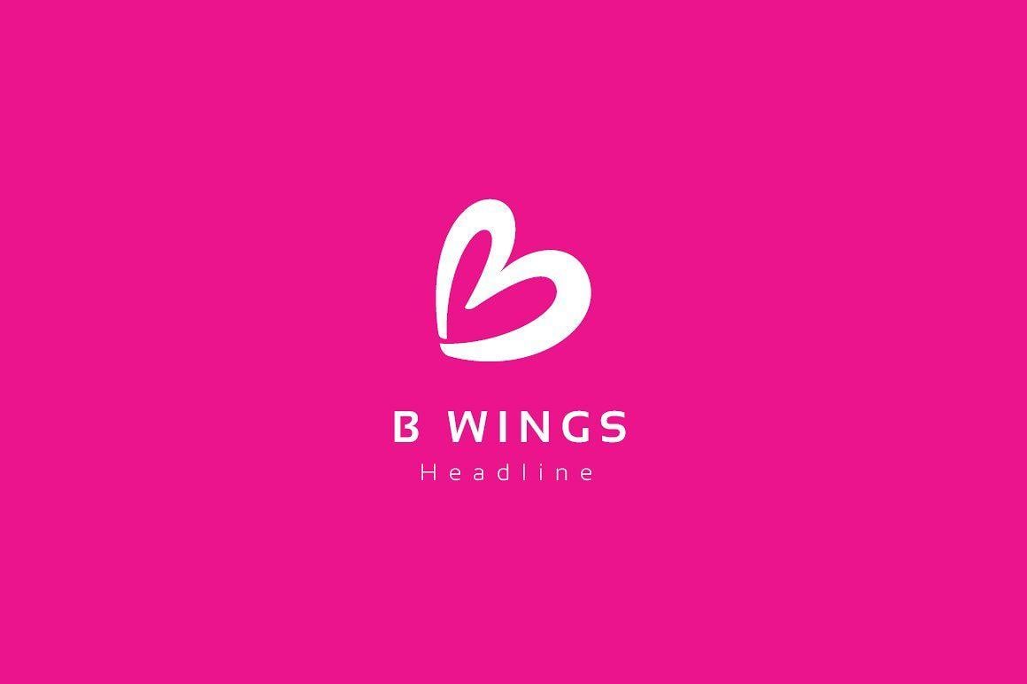Pink B Logo - B wings logo template. ~ Logo Templates ~ Creative Market