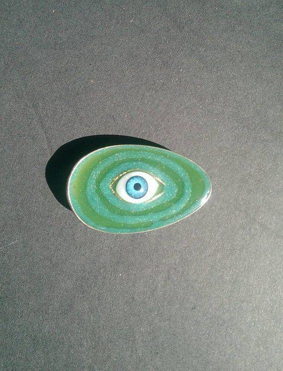Green Spiral Eye Logo - Spiral Eye Spoon Magnet Green/Shimmery Teal | Etsy