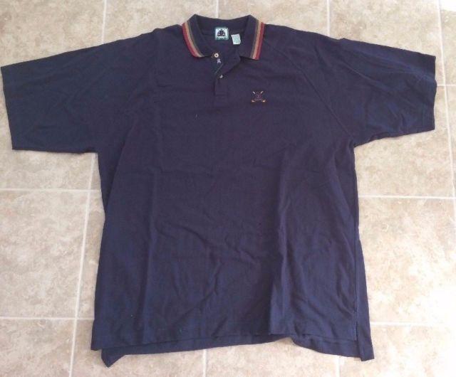 Izod Golf Logo - IZOD Men's Golf Polo Shirt XL Navy Blue Cotton Short Sleeve | eBay