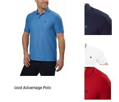 Izod Golf Logo - IZOD MENS POLO Shirt Medium Pink Short Sleeve Logo Golf Advantage
