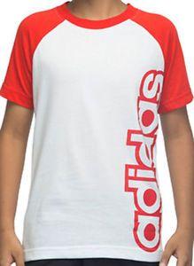 Red and White Sports Logo - adidas boys red & white logo T shirt. Sports top. T Shirt. Various ...