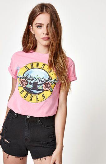 Pink Guns N' Roses Logo - Really T Shirt Pink Pink Bravado Guns N Roses For Women Special Low