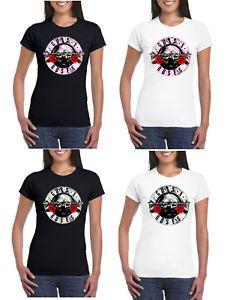 Pink Guns N' Roses Logo - Guns N Roses Women's Vintage Logo Pink Black White T Shirt Rock Band