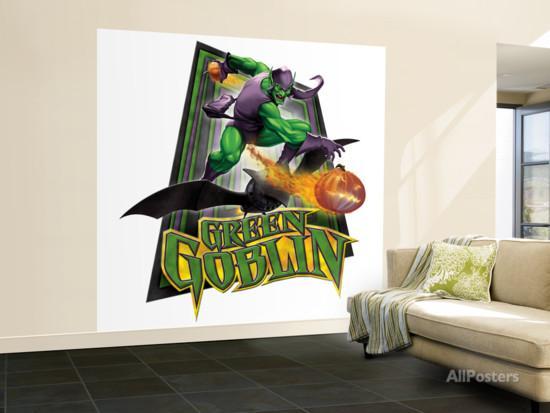 Green Goblin Logo - Spider-Man: Green Goblin Throwing; Green Goblins Logo, Pumpkin Wall ...