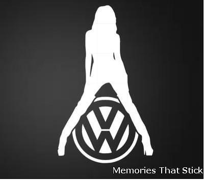 Sexy Volkswagen Logo - SEXY LADY VW logo dub volkswagen golf caddy polo window van decal ...