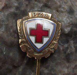 Czech Red Cross Logo - Antique Czech Red Cross PZO First Aid Course Graduate Medical Shield ...