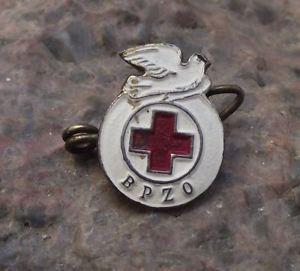 Czech Red Cross Logo - Antique BPZO Czech Red Cross Medical Prepared First Aid Dove Brooch