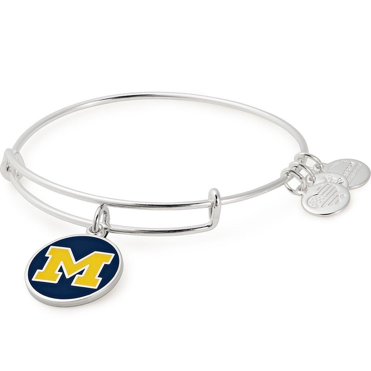 University of MI Logo - University of Michigan Logo Color Infusion Charm Bangle in Shiny