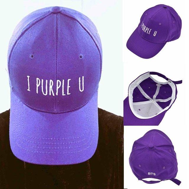 Purple U Logo - 1PC Baseball Cap Kpop BTS V Purple Personality Cap Unisex Adjustable
