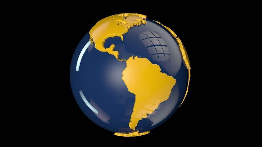 Blue and Yellow Earth Logo - Earth Globe Blue Yellow Video Clip & HD Footage