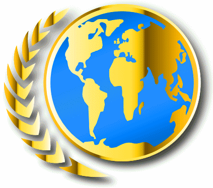 Blue and Yellow Earth Logo - Coat of Arms of the United Federation of Earth.gif. Future