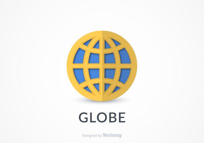 Blue and Yellow Earth Logo - Free Flat Globe Logo Icon Vector 108767