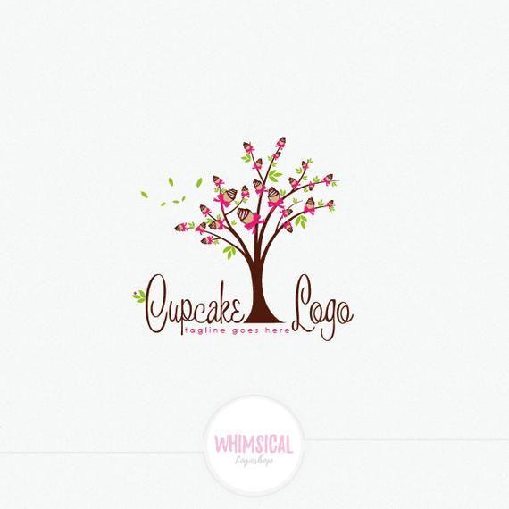 Cupcake Store Logo - Cupcakge Tree Logo Feminine baking Cute cupcake and bakery | Etsy