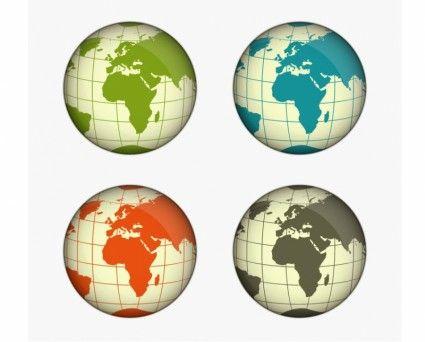 Blue and Yellow Earth Logo - Green blue yellow and gray globe vector illustration Vector. Free