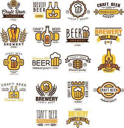 Beer Company Logo - Label of beer badge, logo templates and design elements for beer ...