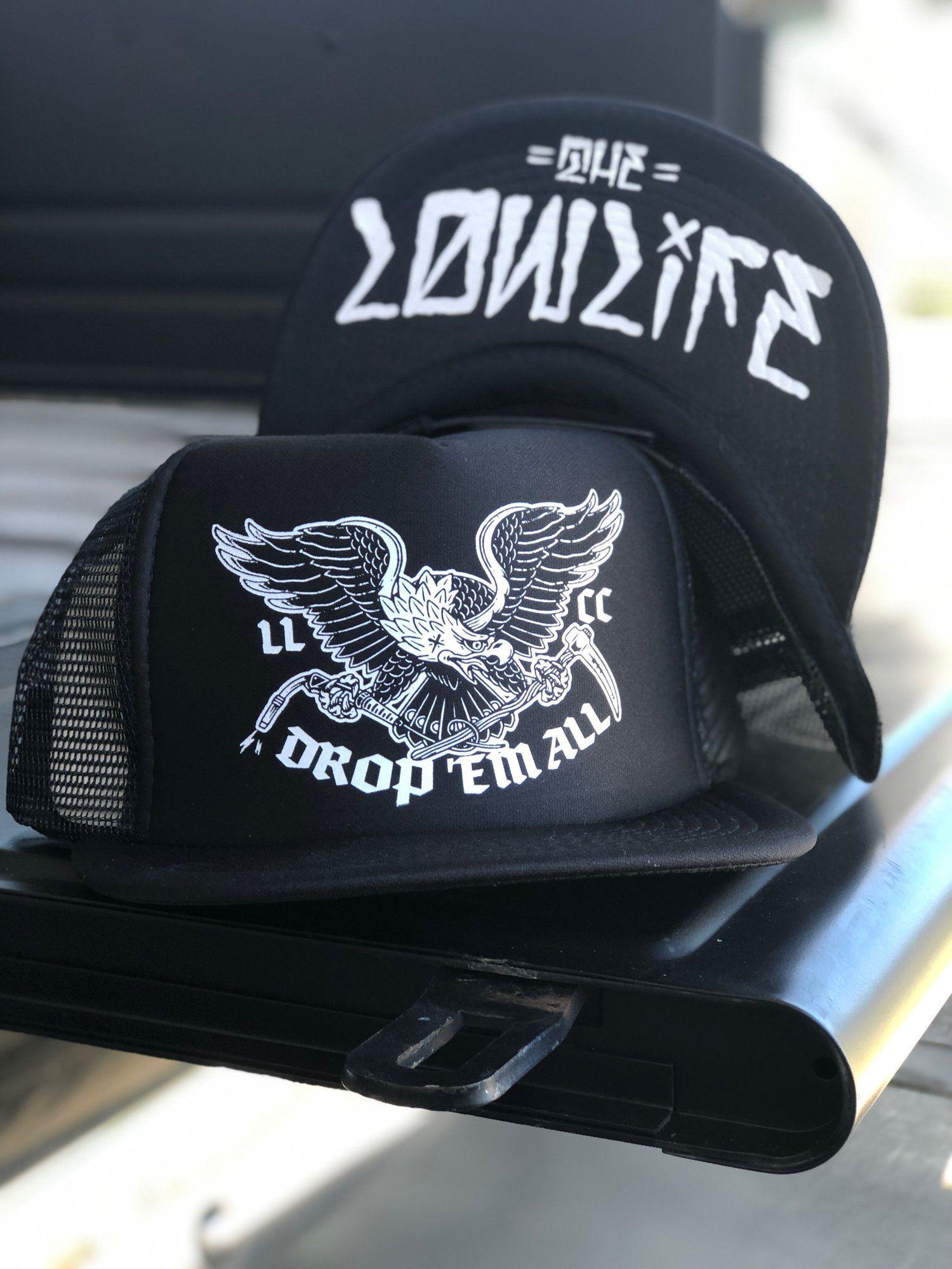 Drop Em Logo - Eagle Drop Em All Foam Front Trucker | The Lowlife