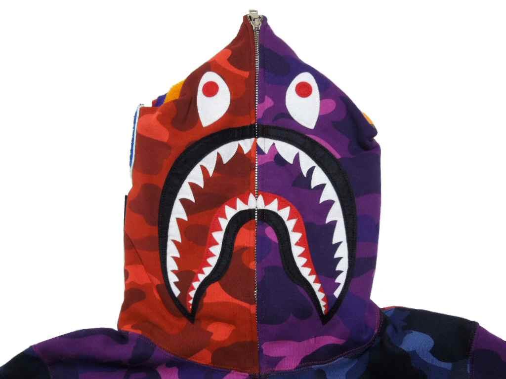Purple BAPE Shark Logo - brand select shop abism: A BATHING APE (APE) COLOR CAMO CRAZY SHARK