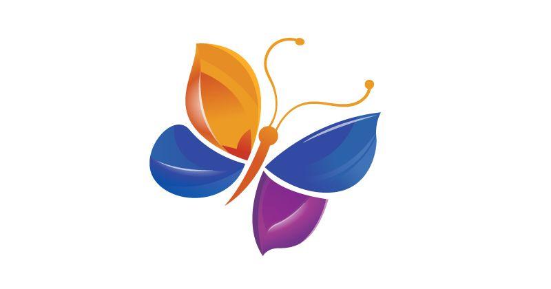 Colorful Butterfly Logo - GraphicsPSD | Free Colorful 2D Butterfly Logo Icon | GraphicsPSD