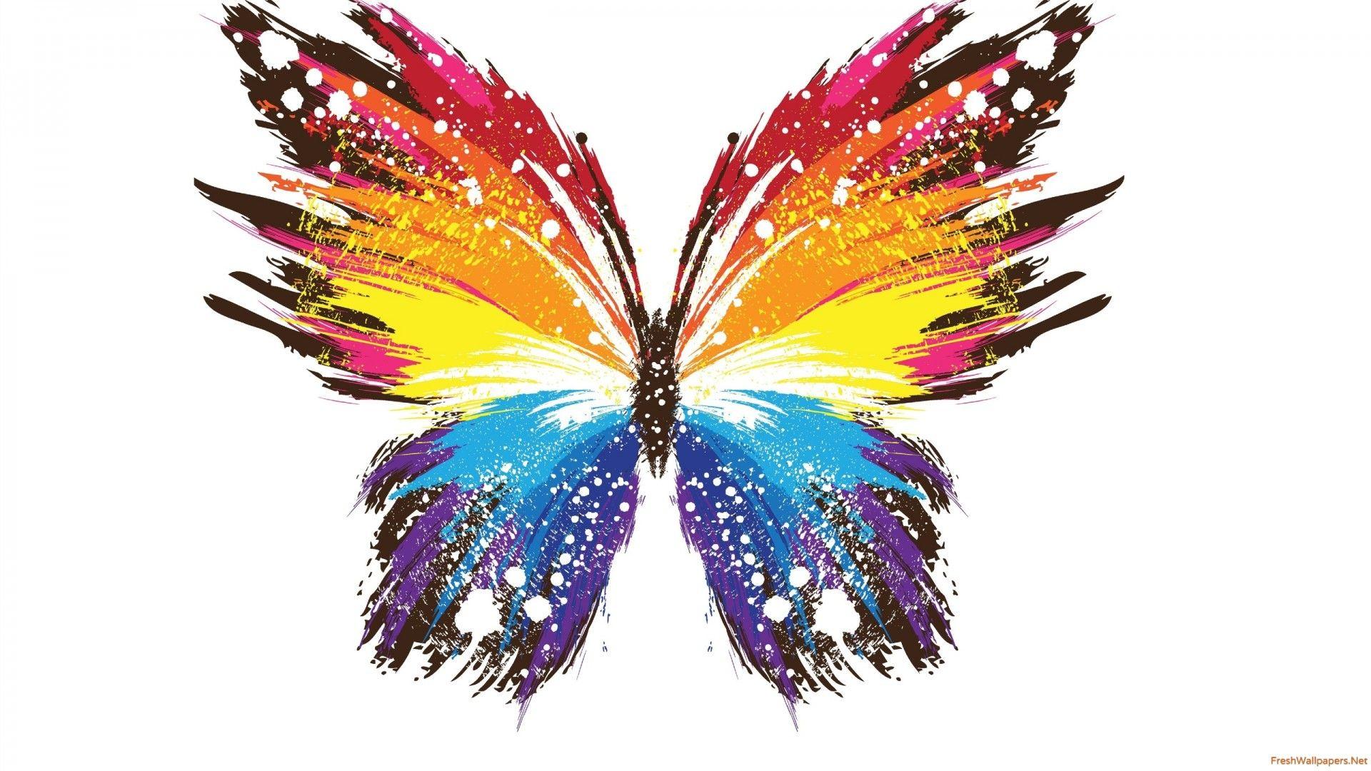 Colorful Butterfly Logo - Colorful Butterfly Painting wallpapers | Freshwallpapers