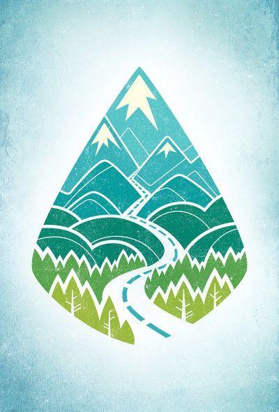 Road Mountain Logo - The Road Goes Ever On (summer) by Waynem. Illustration in 2018