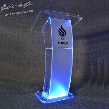 Clear Stage Logo - Guiheyun Carved Design Cheap Clear Modern Acrylic Podium Lectern ...