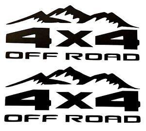 Road Mountain Logo - 2 NEW BLACK 4X4 OFF ROAD MOUNTAIN DECAL STICKER TRUCK FORD CHEVY ...