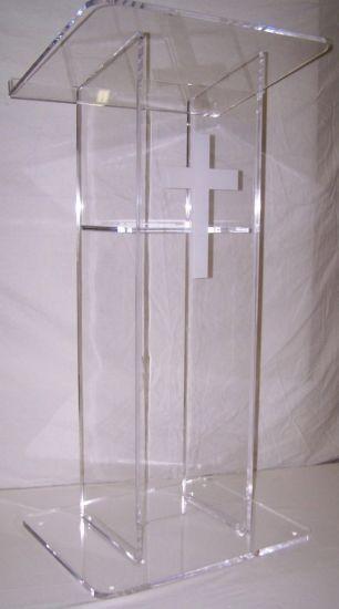 Clear Stage Logo - China Clear Acrylic Podium with Shelf and Cross Logo - China Clear ...