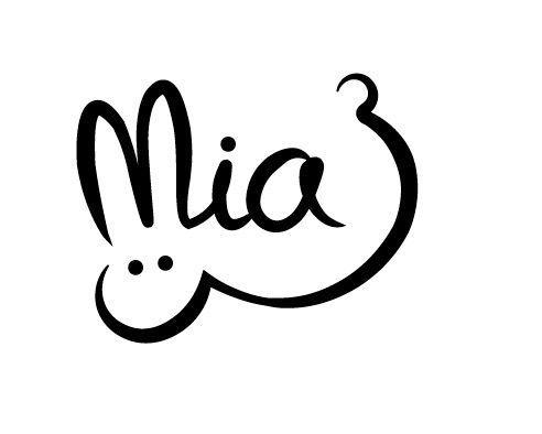 Mia Name Logo - Mia signature - mia logo - rabbit signature - name logo - rabbit ...