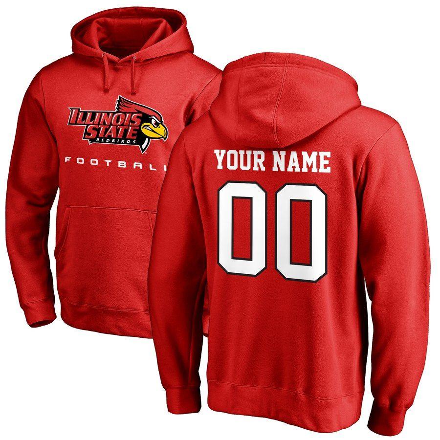 Illinois State Football Logo - Men's Red Illinois State Redbirds Personalized Football Logo ...
