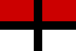 Red Black and White Cross Logo - Viriconium (series of novels)