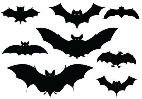 Bat Silhouette Images for Logo - Halloween Bats Silhouettes. Halloween. Hallo