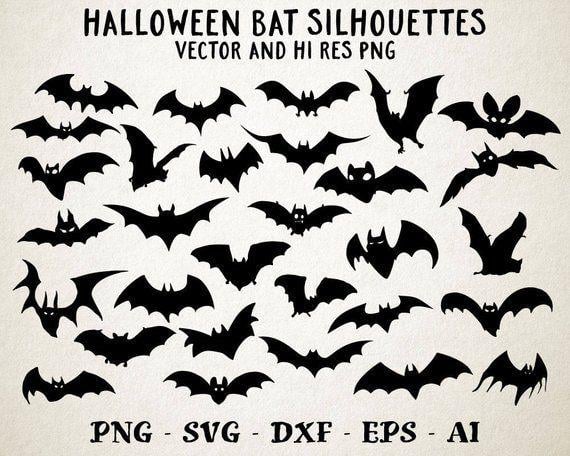 Bat Silhouette Images for Logo - Halloween SVG Bats SVG Bat SVG Halloween Cut files Bat