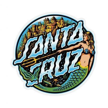 Santa Cruz Dot Logo - Santa Cruz: Mermaid Dot Sticker 3.25 in x 3.125 in PK/25