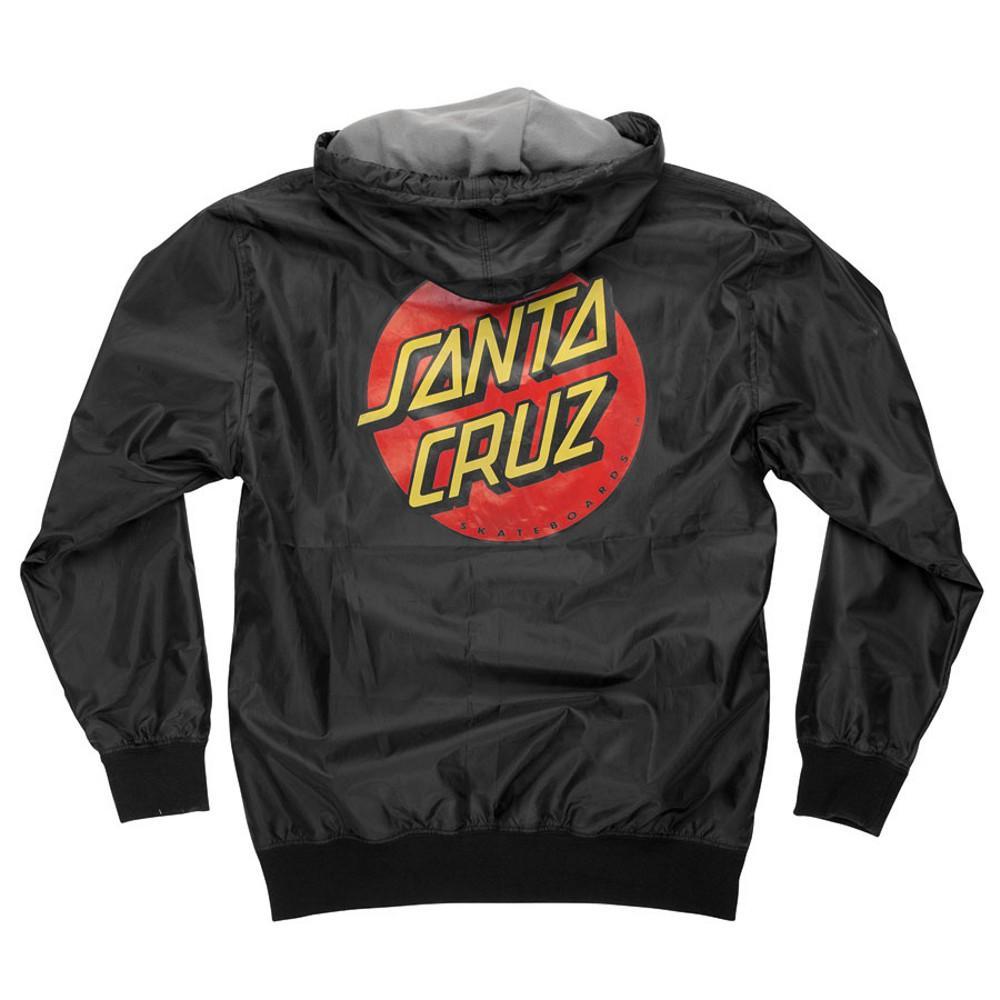 Santa Cruz Dot Logo - SANTA CRUZ Dot Logo Hooded Windbreaker Jacket (Black)