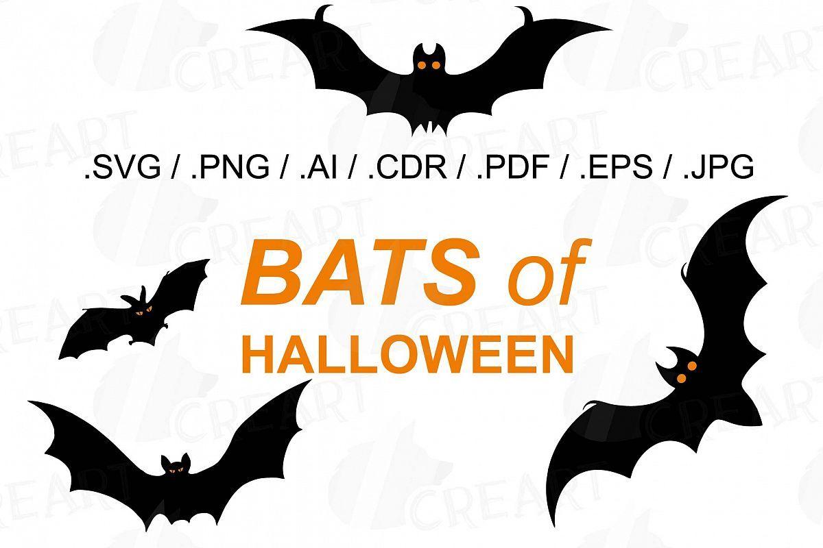 Bat Silhouette Images for Logo - Halloween Bats Silhouettes Clip art, Halloween party vectors