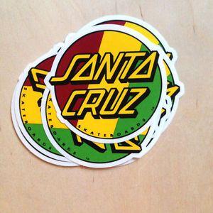 Santa Cruz Dot Logo - Santa Cruz rasta dot logo skateboard surf sticker vinyl decal SK8 | eBay