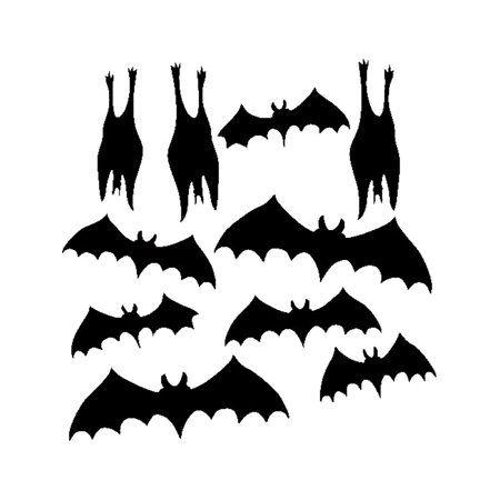 Bat Silhouette Images for Logo - 10 Piece Cardboard Bat Silhouette Wall Decoration Decals - Walmart.com