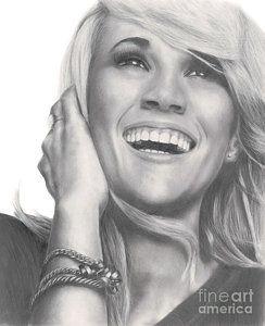 Carrie Underwood Black and White Logo - Carrie Underwood Drawings. Fine Art America