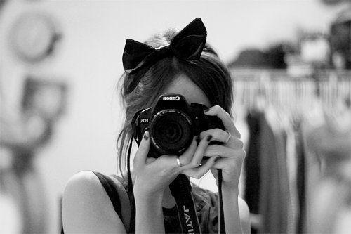 Cute Black and White Camera Logo - b&w, black and white, camera, cute, fashion