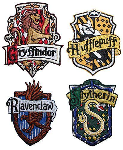 Harry Potter House Logo - Cool-Patches Set Of 4 Hogwarts House Crests Robe Emblems Harry ...