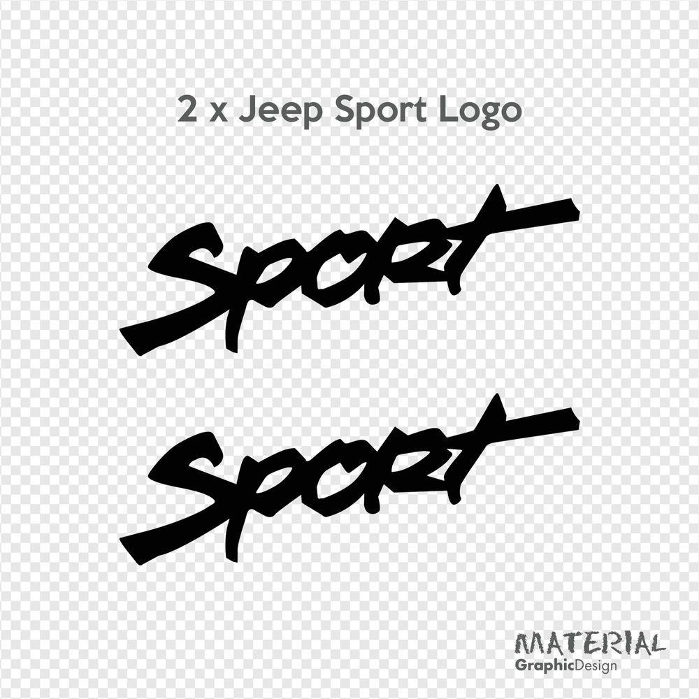 Jeep Sport Logo - 2x Jeep Sport logo Sticker Decal MOAB SAHARA RUBICON X