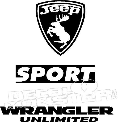 Jeep Sport Logo - Jeep Moose Ferrari Emblem Sport Wrangler Unlimited Decal Sticker