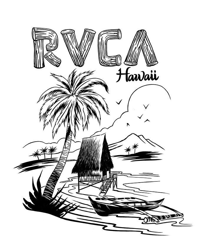 RVCA Hawaii Logo - RVCA Hawaii Illustrations by Jeff McMillan | Long Beach Illustrator