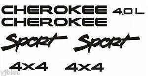 Jeep Sport Logo - Jeep Cherokee Sport 4.0 decals stickers set for cherokee 8 decals