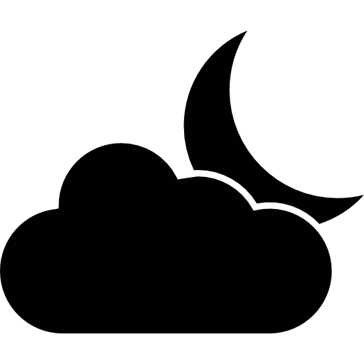 Black Cloud Logo - Crescent moon behind dark cloud Icons | Free Download