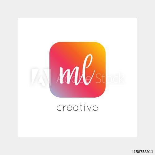 Alphabet App Logo - ML logo, vector. Useful as branding, app icon, alphabet combination ...